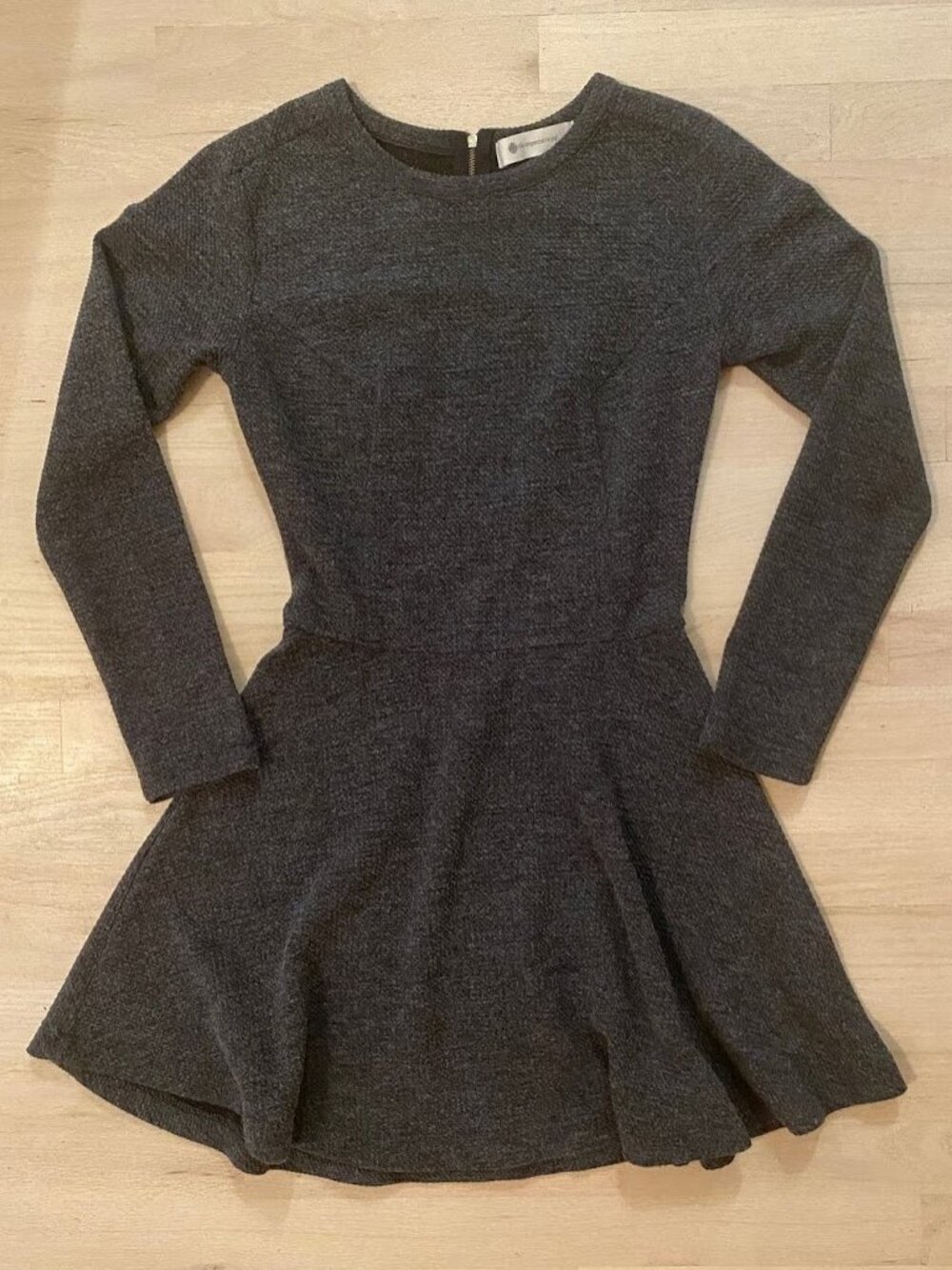 The Impeccable Pig Gray Long Sleeve Mini Dress size Small